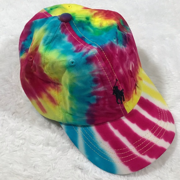 NEW POLO rainbow tie dye baseball cap hat ralph - Picture 3 of 16